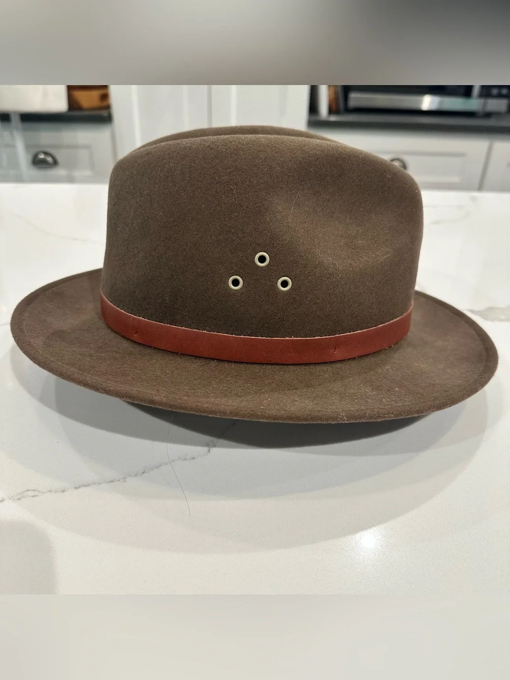 Country Gentleman Dickens Brown Wool Felt Fedora Hat Water Repellent Mens Size L